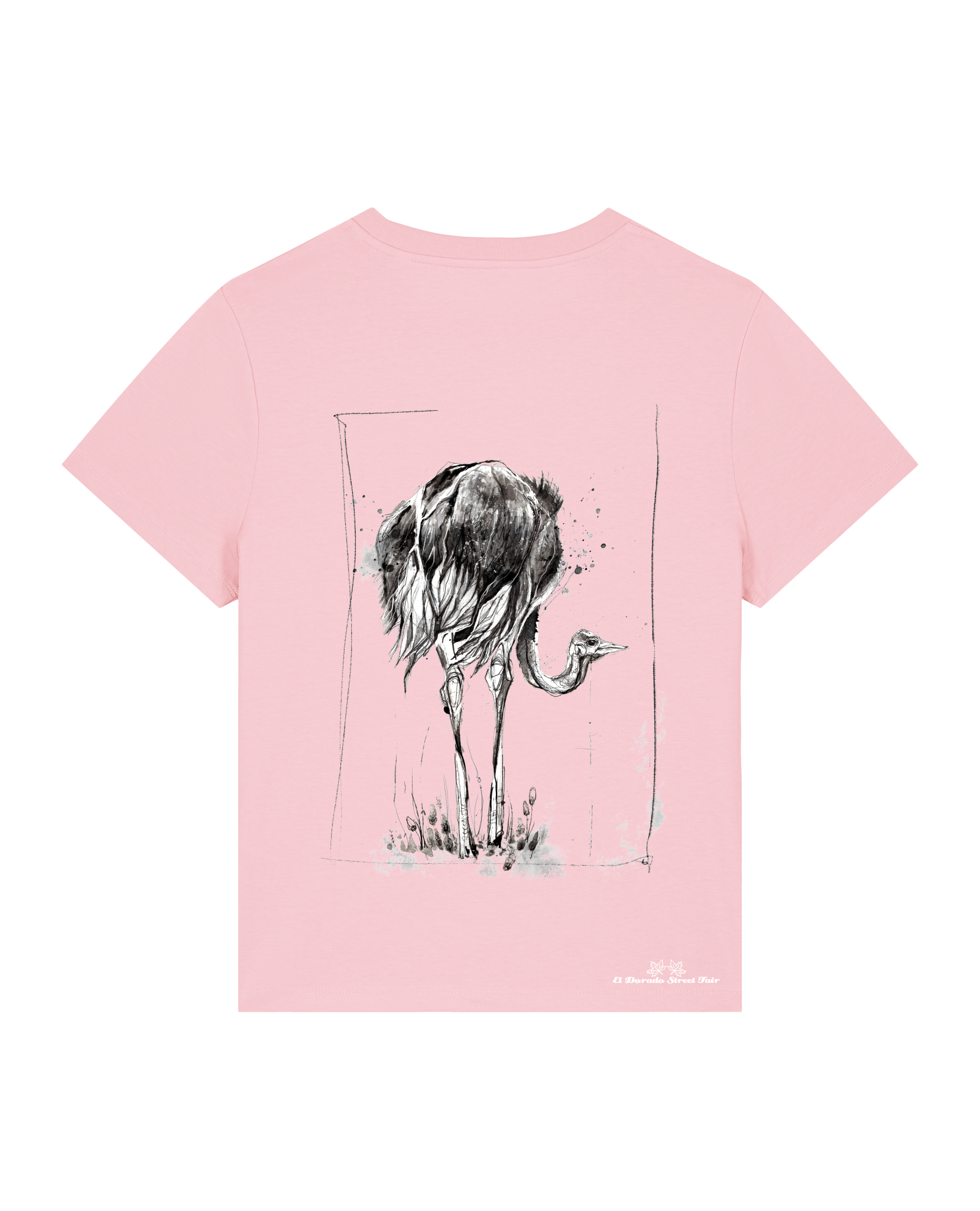 Bio Damen Medium Fit T-Shirt Ostrich Evolution (Backprint)
