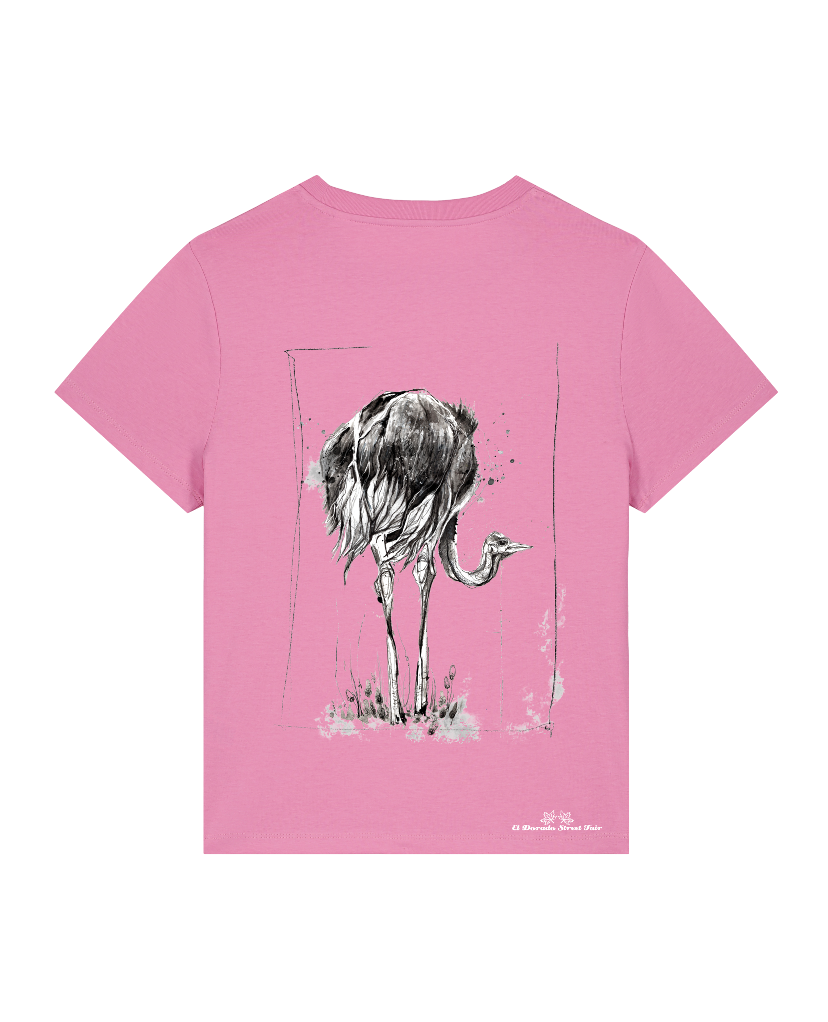 Bio Damen Medium Fit T-Shirt Ostrich Evolution (Backprint)