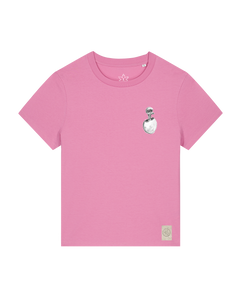 bio-female-medium fit-tshirt-ostrich evolution (backprint)-sttw172-kaugummi-front