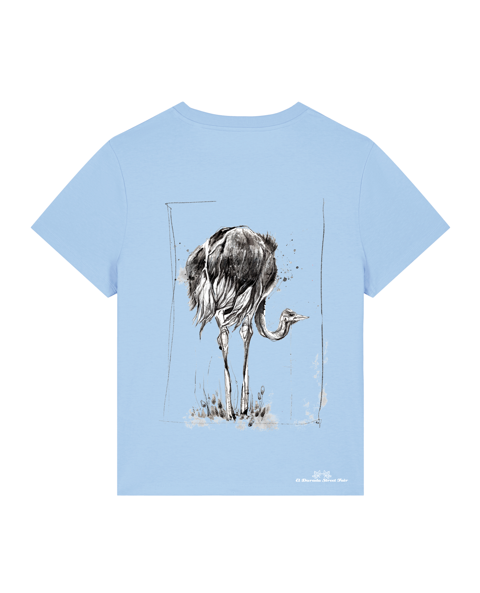 Bio Damen Medium Fit T-Shirt Ostrich Evolution (Backprint)
