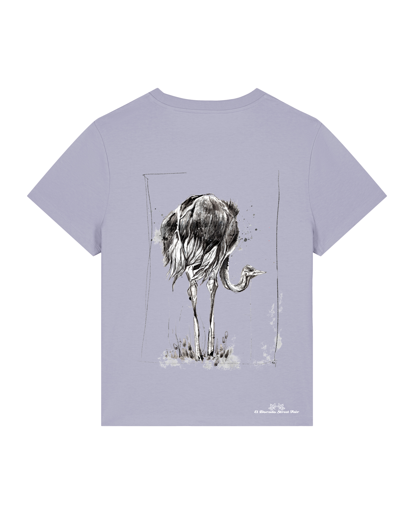 Bio Damen Medium Fit T-Shirt Ostrich Evolution (Backprint)