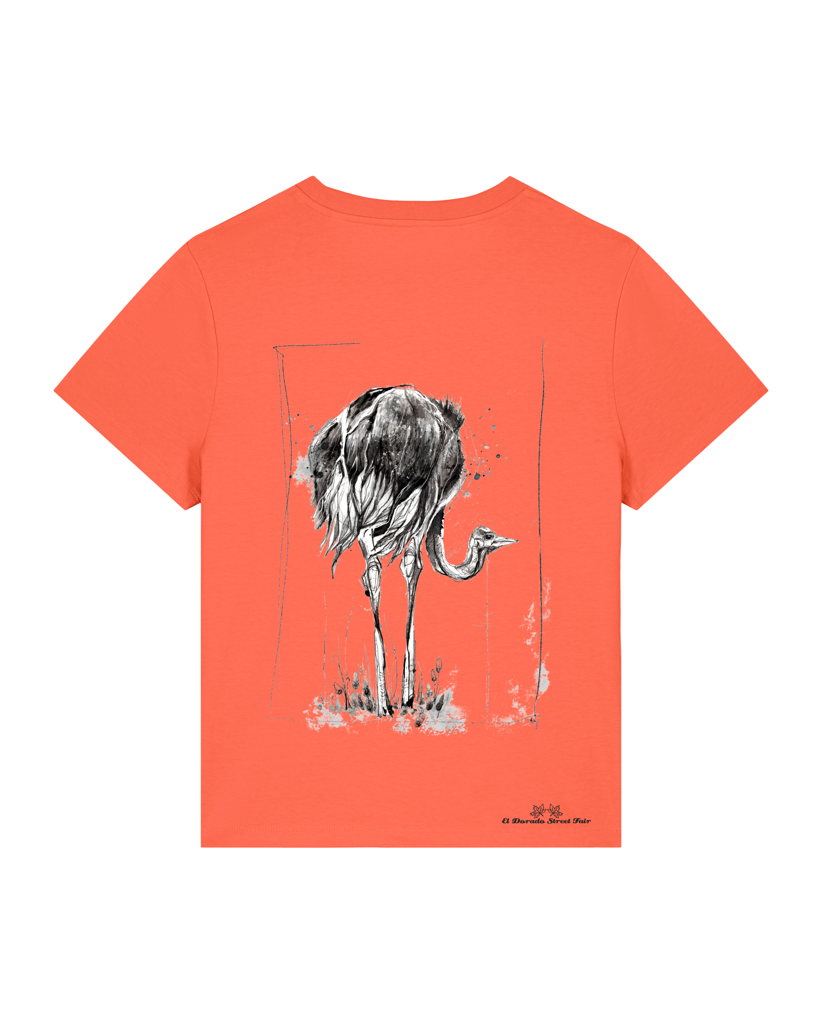 Bio Damen Medium Fit T-Shirt Ostrich Evolution (Backprint)