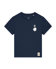 bio-female-medium fit-tshirt-ostrich evolution (backprint)-sttw172-marine-front