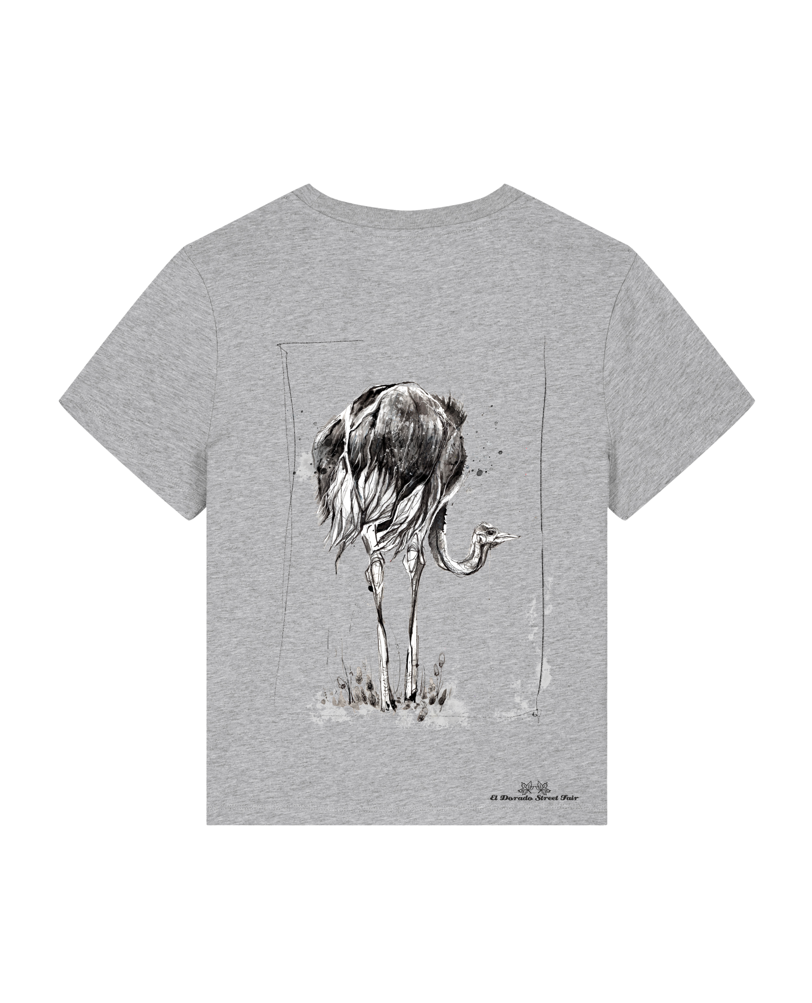 Bio Damen Medium Fit T-Shirt Ostrich Evolution (Backprint)