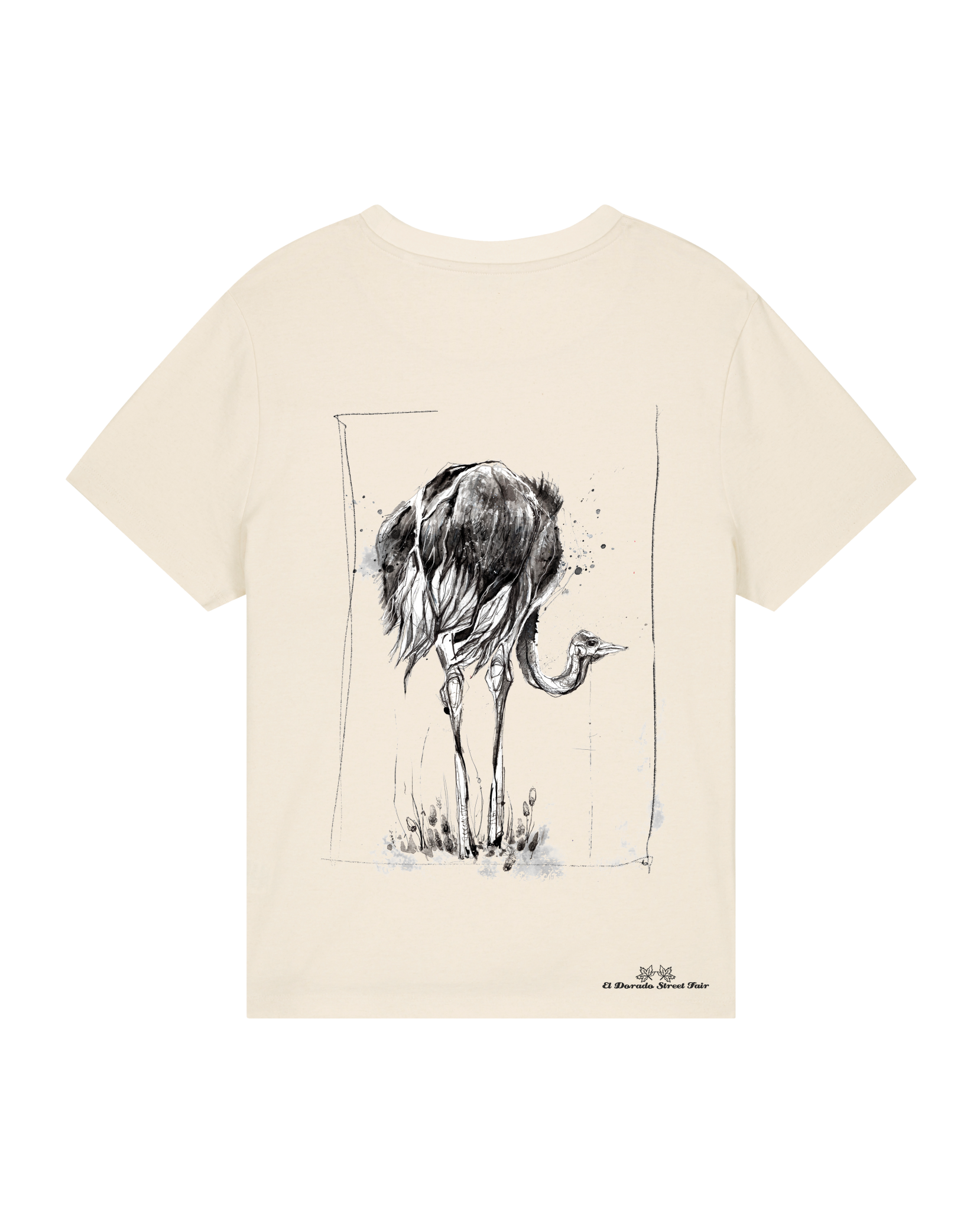 Bio Damen Medium Fit T-Shirt Ostrich Evolution (Backprint)