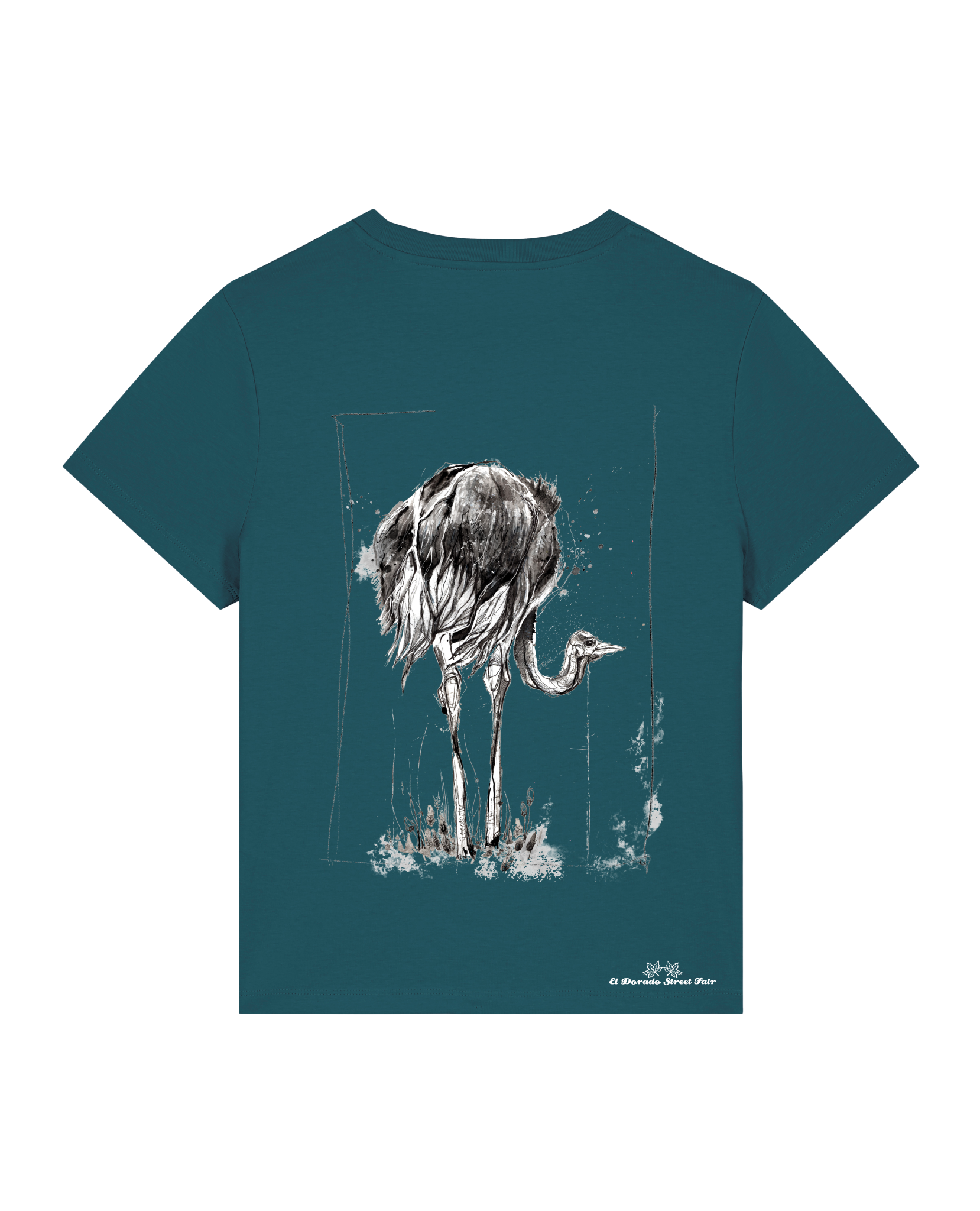 Bio Damen Medium Fit T-Shirt Ostrich Evolution (Backprint)
