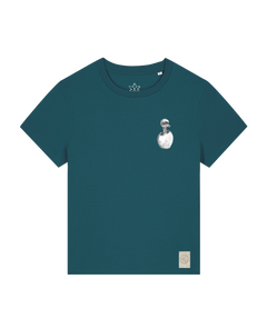 bio-female-medium fit-tshirt-ostrich evolution (backprint)-sttw172-nordmanntanne-front