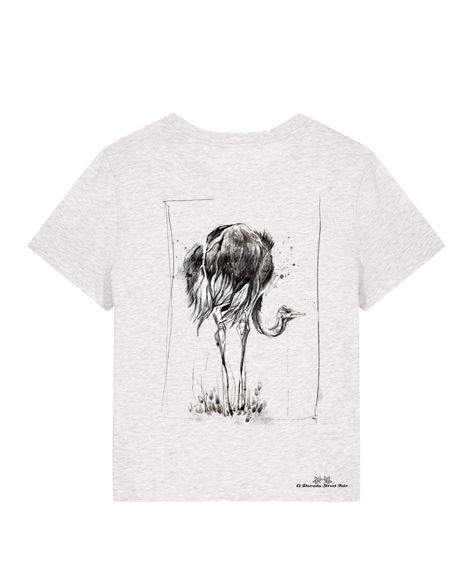 Bio Damen Medium Fit T-Shirt Ostrich Evolution (Backprint)