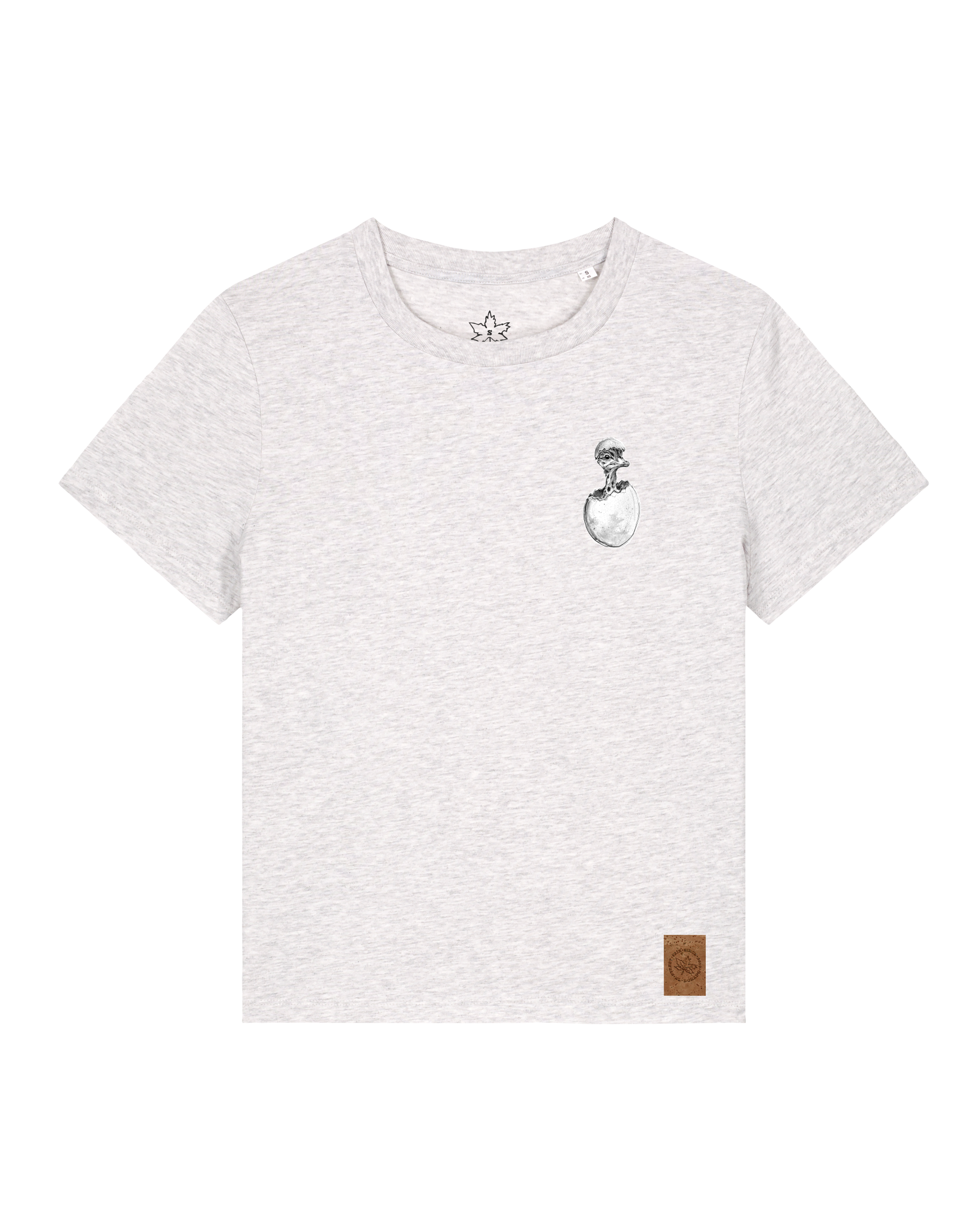 bio-female-medium fit-tshirt-ostrich evolution (backprint)-sttw172-rennmaus-front