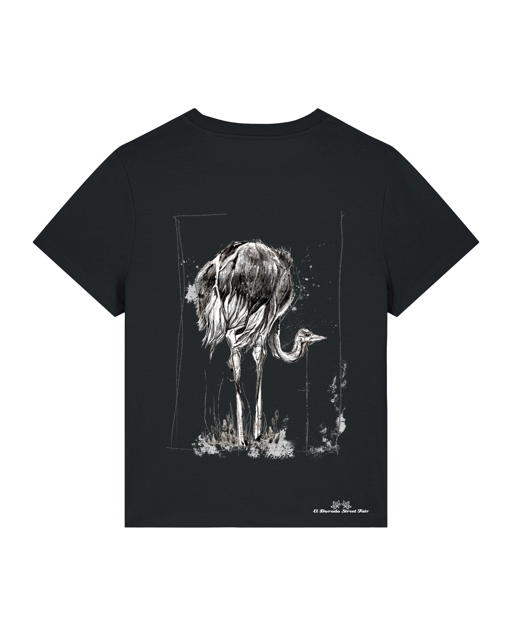 Bio Damen Medium Fit T-Shirt Ostrich Evolution (Backprint)