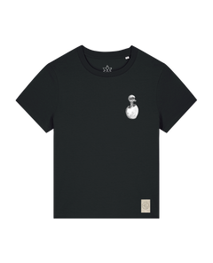 bio-female-medium fit-tshirt-ostrich evolution (backprint)-sttw172-schwarz-front