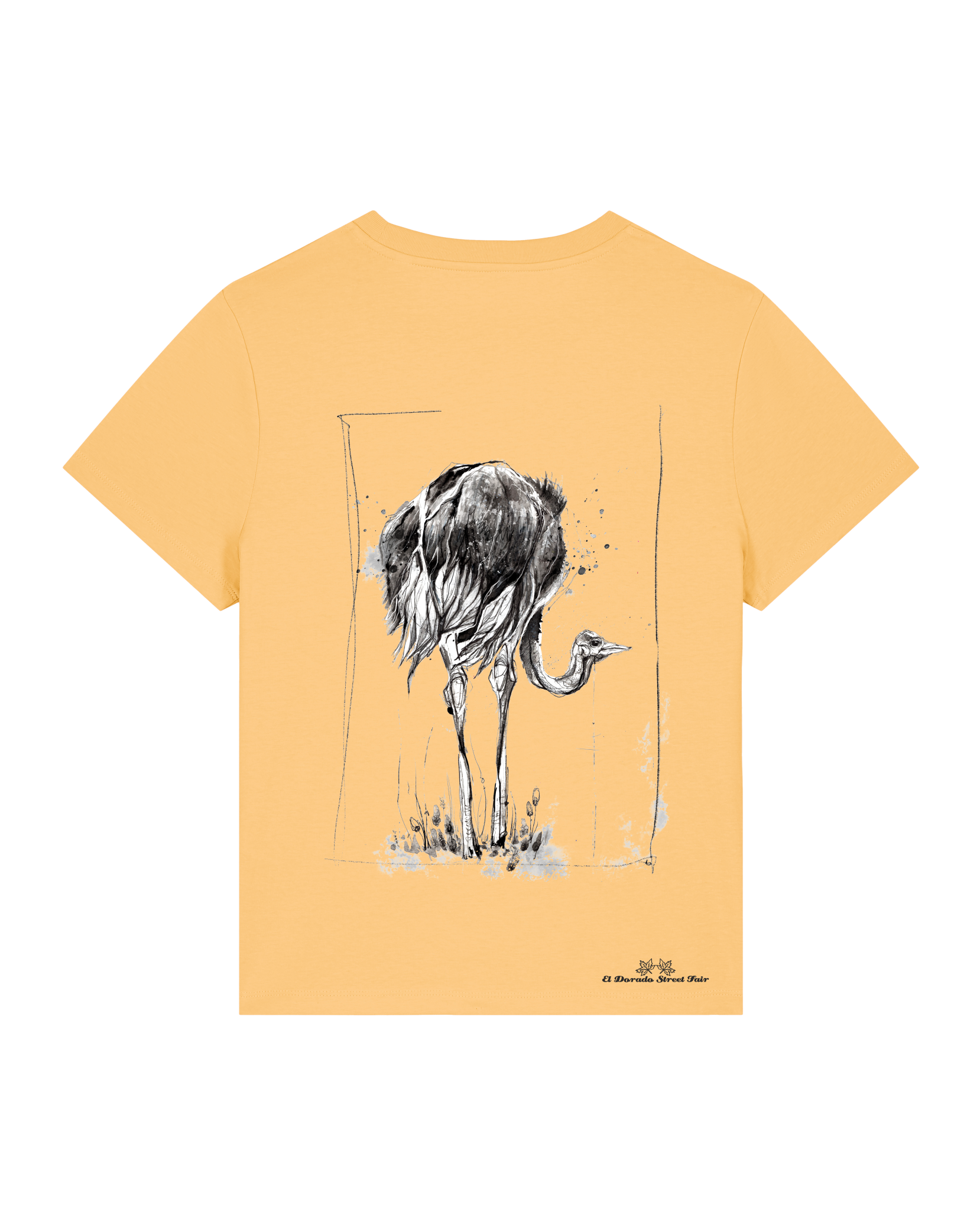 Bio Damen Medium Fit T-Shirt Ostrich Evolution (Backprint)