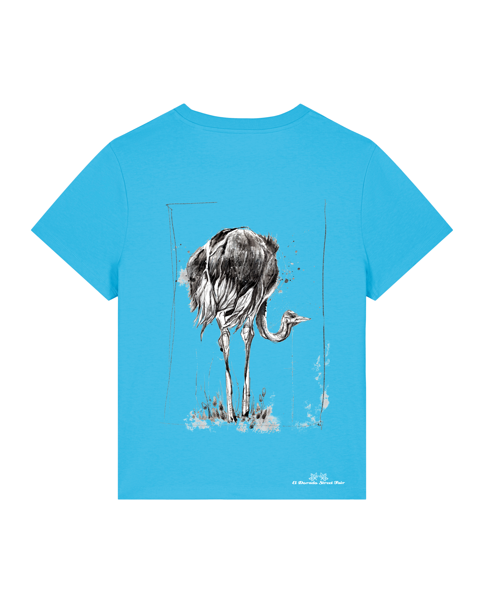 Bio Damen Medium Fit T-Shirt Ostrich Evolution (Backprint)