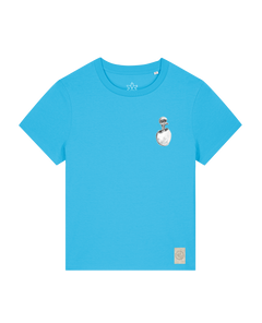bio-female-medium fit-tshirt-ostrich evolution (backprint)-sttw172-wasserblau-front