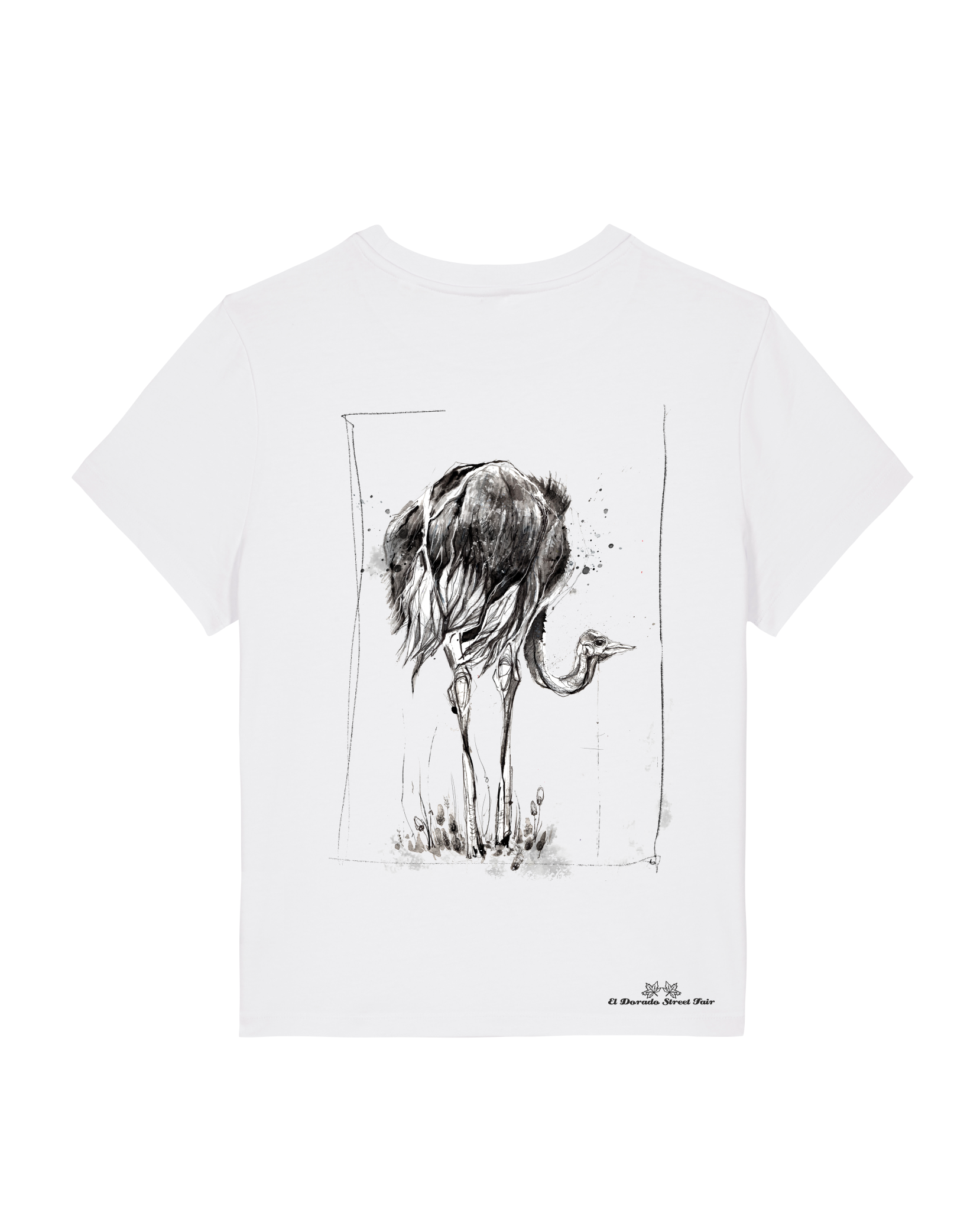 Bio Damen Medium Fit T-Shirt Ostrich Evolution (Backprint)