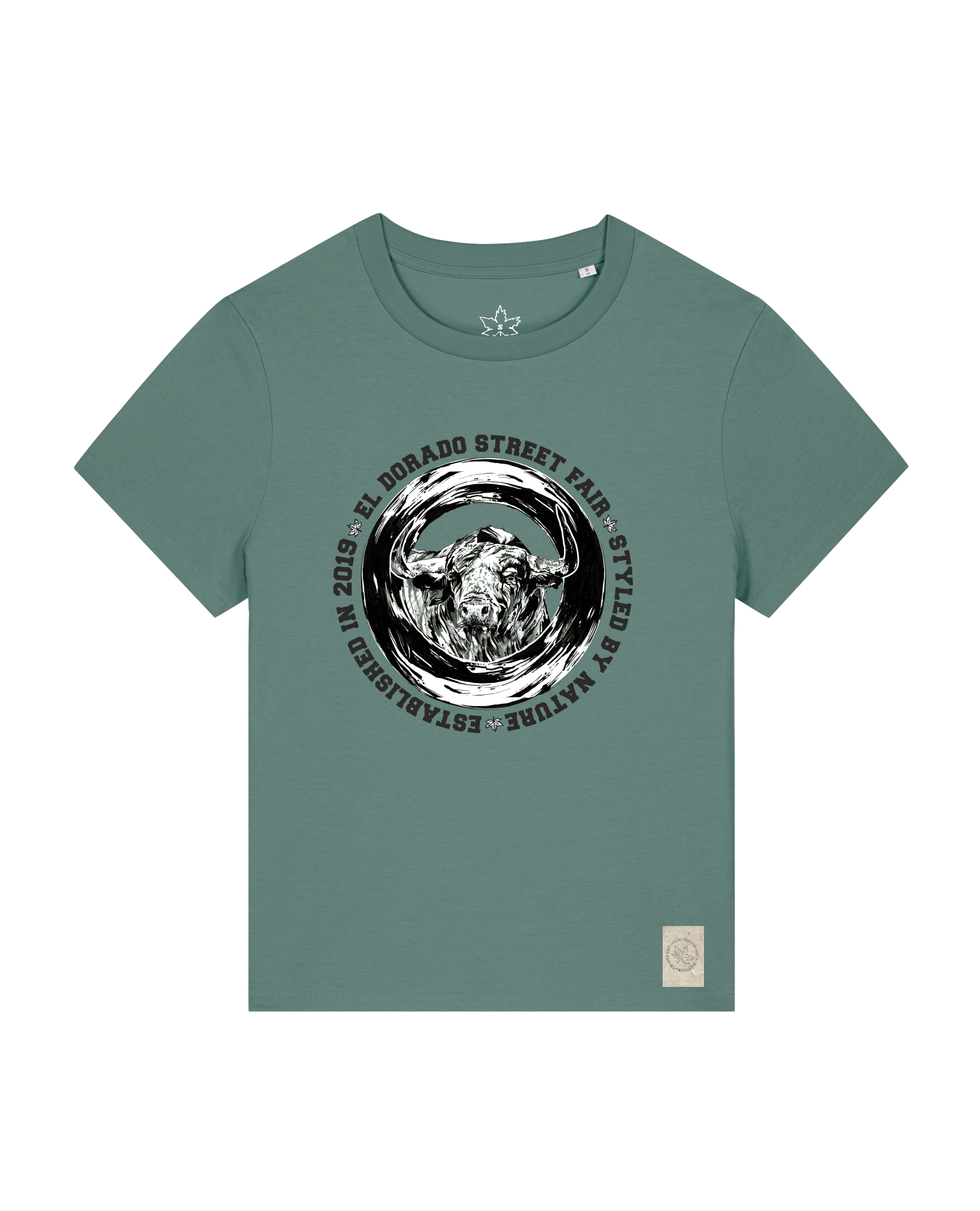 bio-female-medium fit-tshirt-oxpower-sttw172-blautanne-front