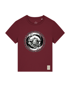 bio-female-medium fit-tshirt-oxpower-sttw172-burgunder rot-front