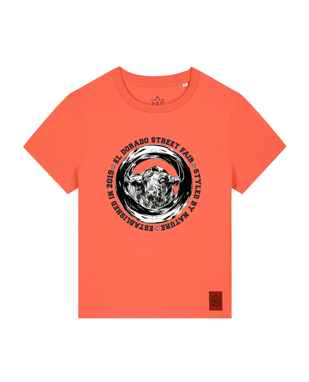 bio-female-medium fit-tshirt-oxpower-sttw172-mandarine-front