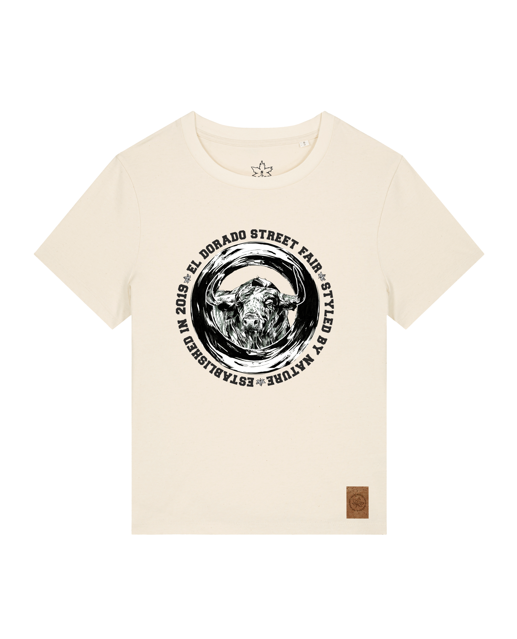 bio-female-medium fit-tshirt-oxpower-sttw172-natur-front