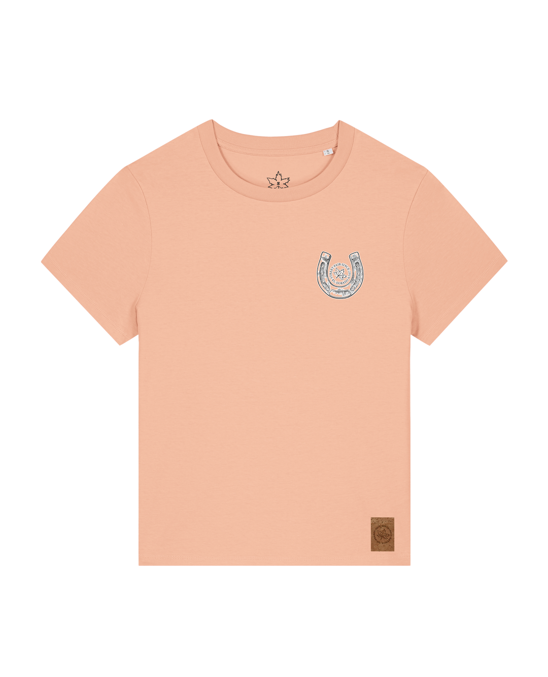 bio-female-medium fit-tshirt-pferd (backprint)-sttw172-agyptische keramik-front