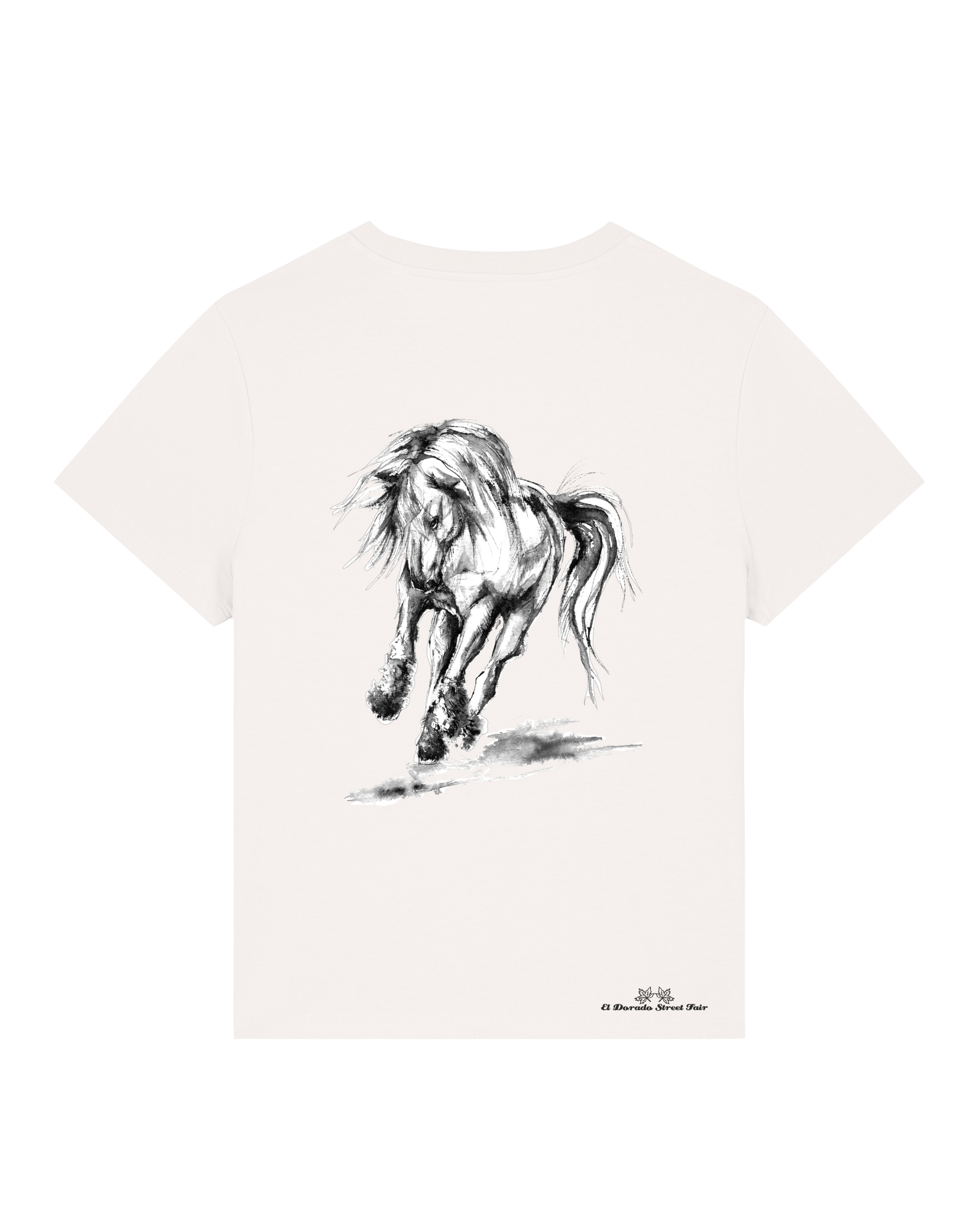 Bio Damen Medium Fit T-Shirt Pferd (Backprint)
