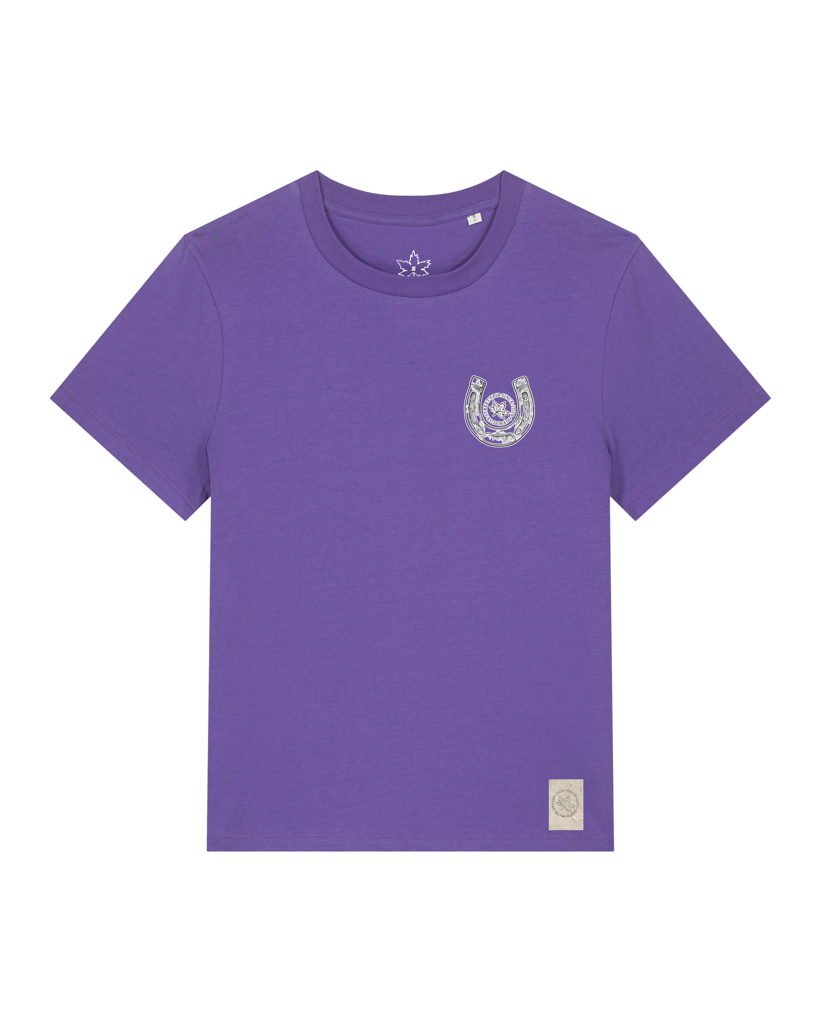 bio-female-medium fit-tshirt-pferd (backprint)-sttw172-blaukraut-front