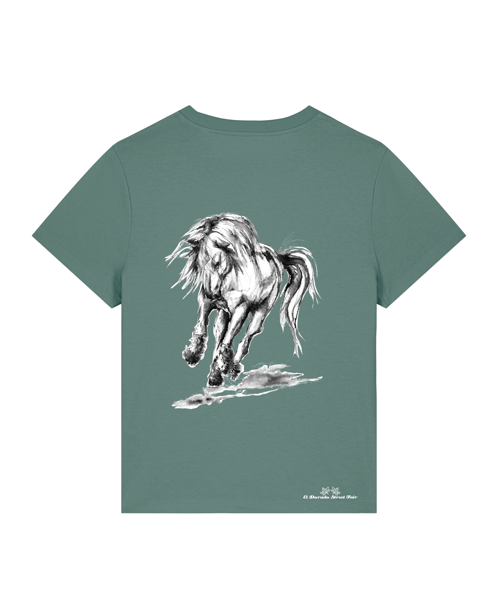 Bio Damen Medium Fit T-Shirt Pferd (Backprint)