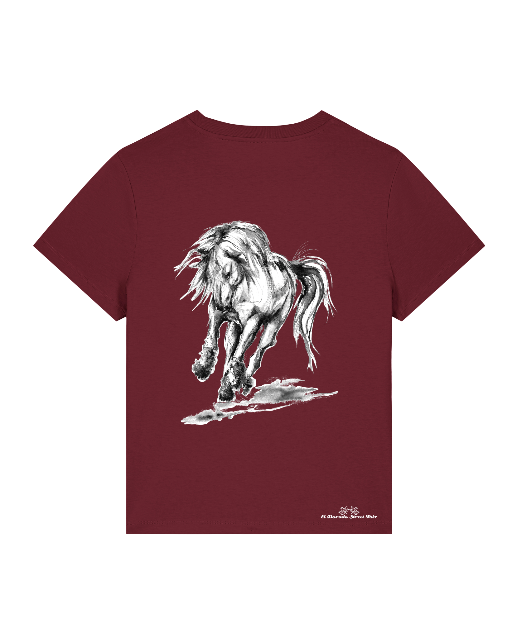 Bio Damen Medium Fit T-Shirt Pferd (Backprint)