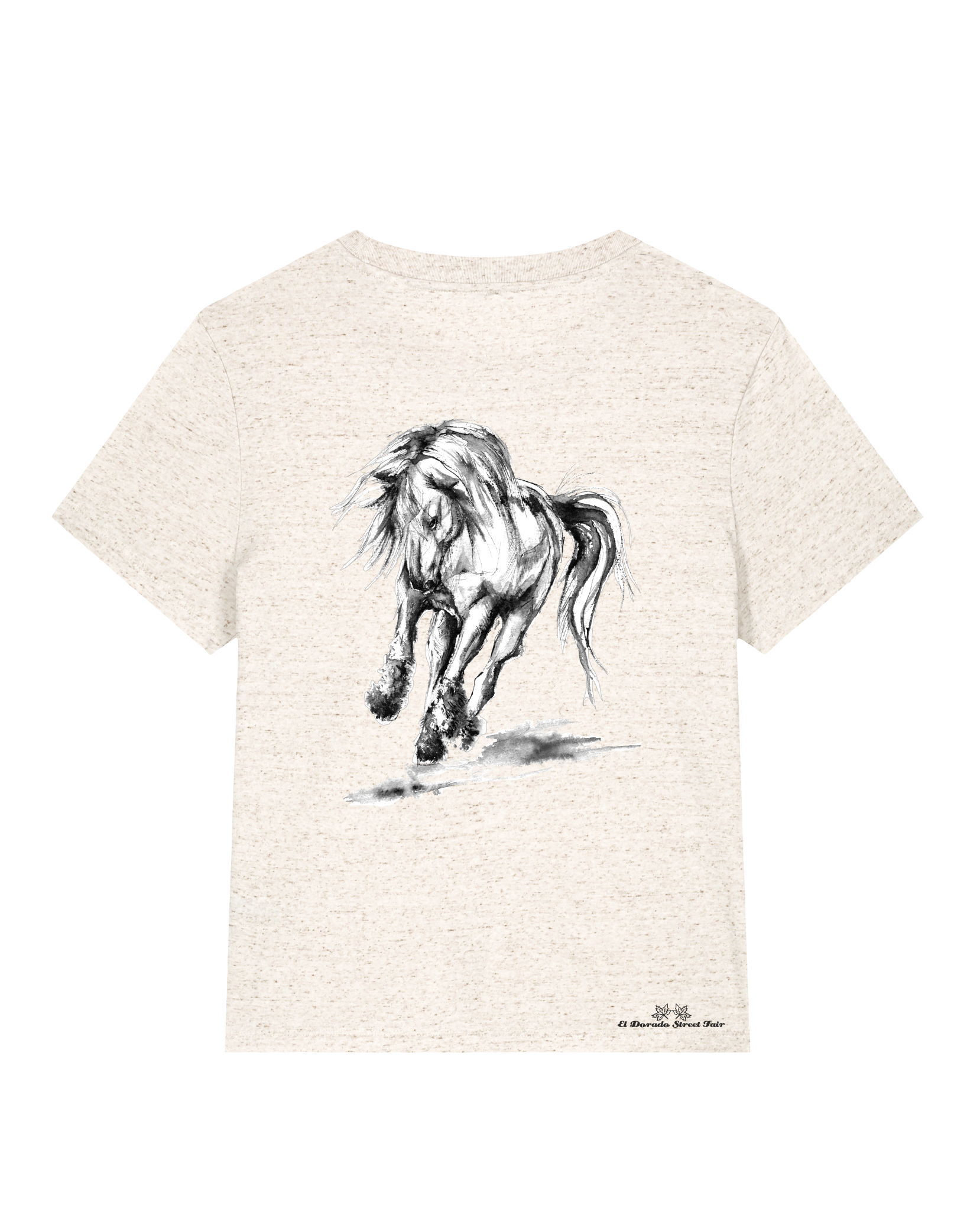 Bio Damen Medium Fit T-Shirt Pferd (Backprint)
