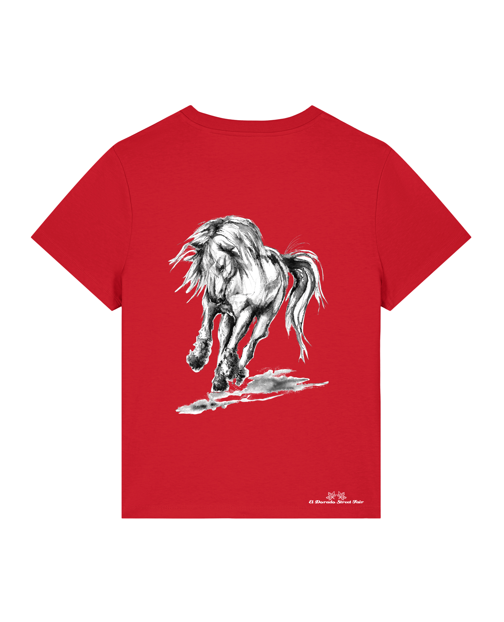 Bio Damen Medium Fit T-Shirt Pferd (Backprint)