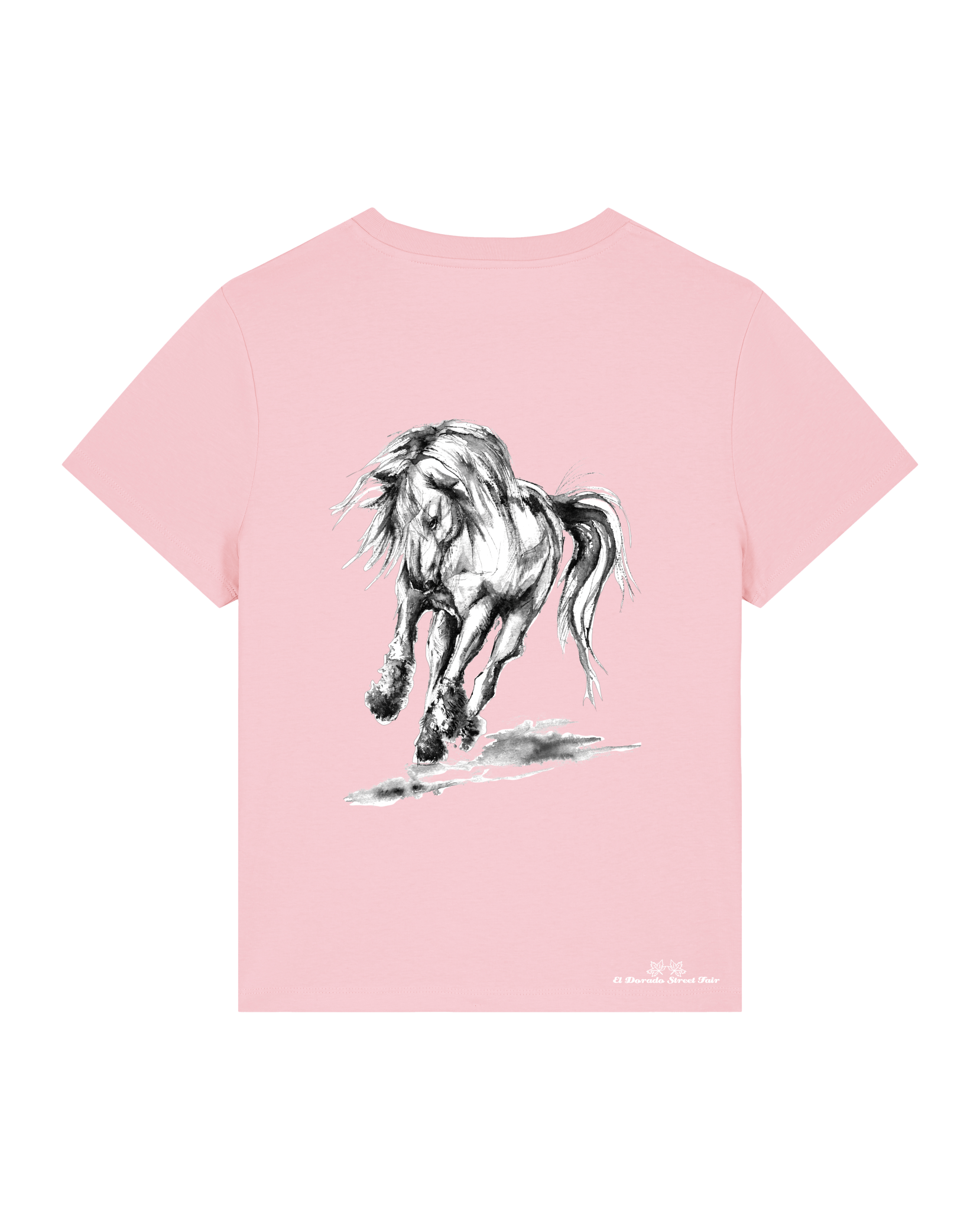 Bio Damen Medium Fit T-Shirt Pferd (Backprint)