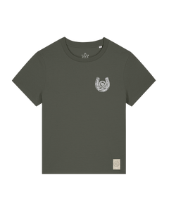 bio-female-medium fit-tshirt-pferd (backprint)-sttw172-grunkohl-front