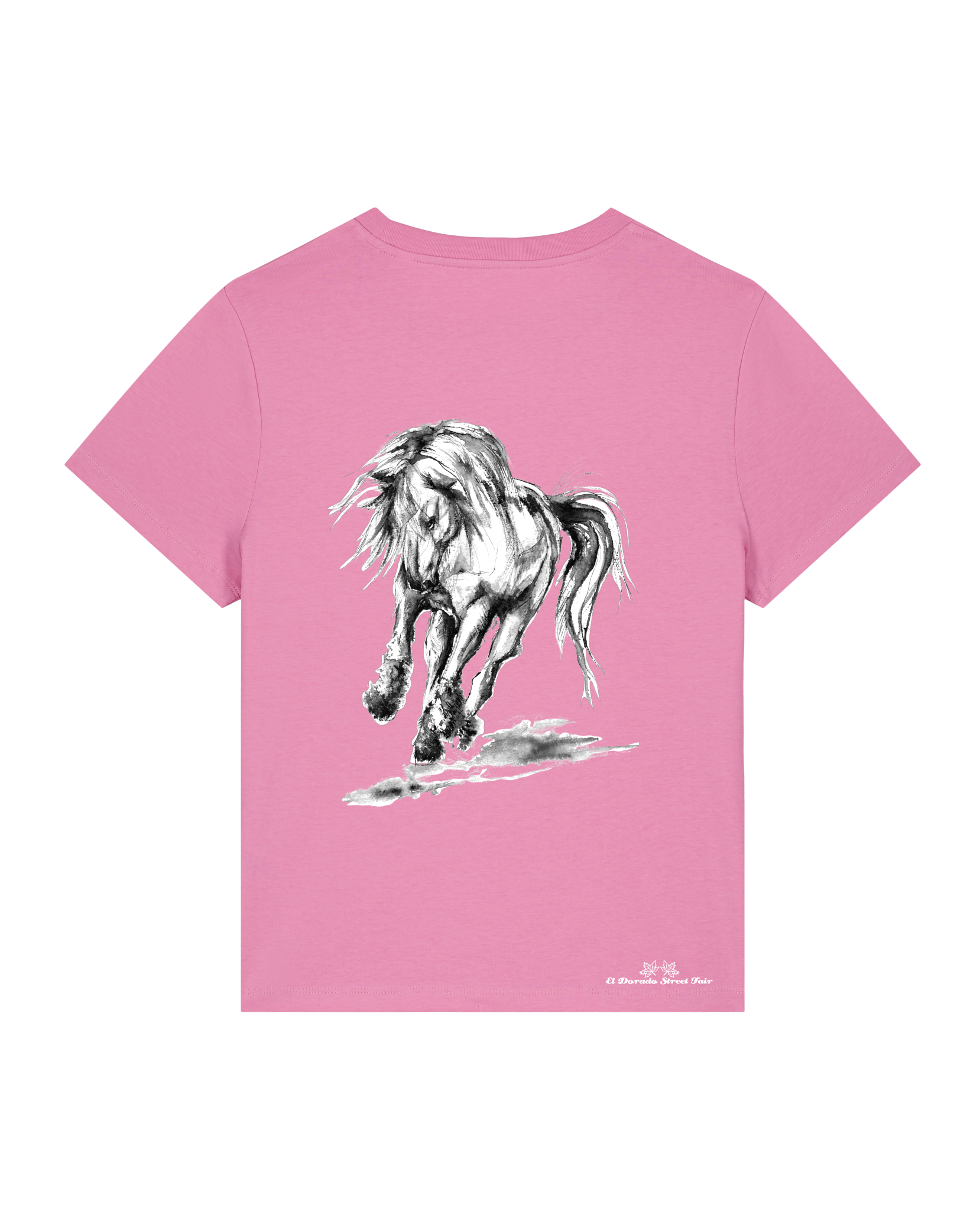 Bio Damen Medium Fit T-Shirt Pferd (Backprint)