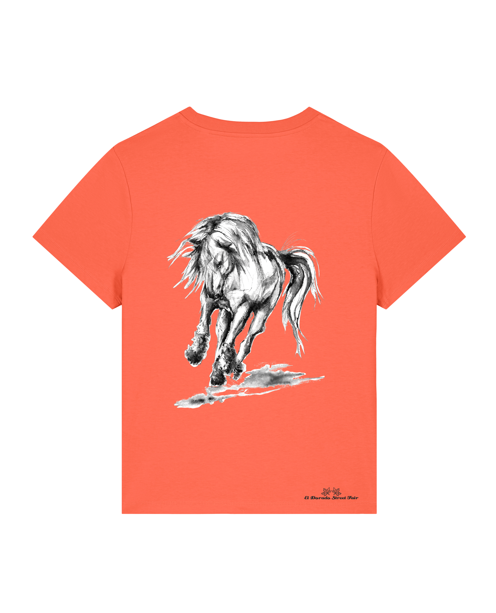 Bio Damen Medium Fit T-Shirt Pferd (Backprint)