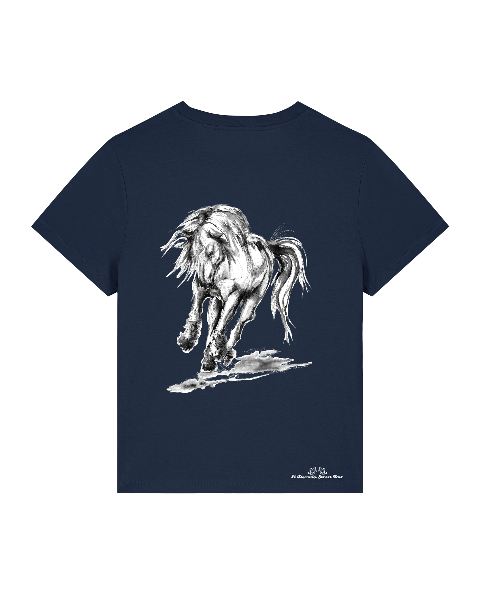 Bio Damen Medium Fit T-Shirt Pferd (Backprint)