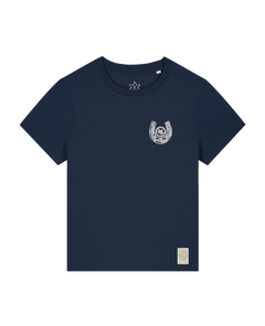 bio-female-medium fit-tshirt-pferd (backprint)-sttw172-marine-front