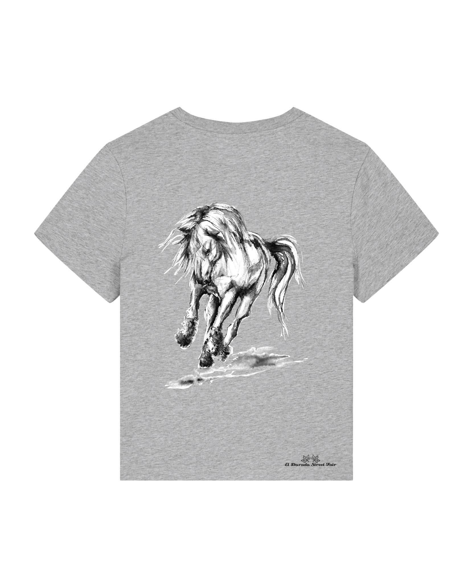 Bio Damen Medium Fit T-Shirt Pferd (Backprint)