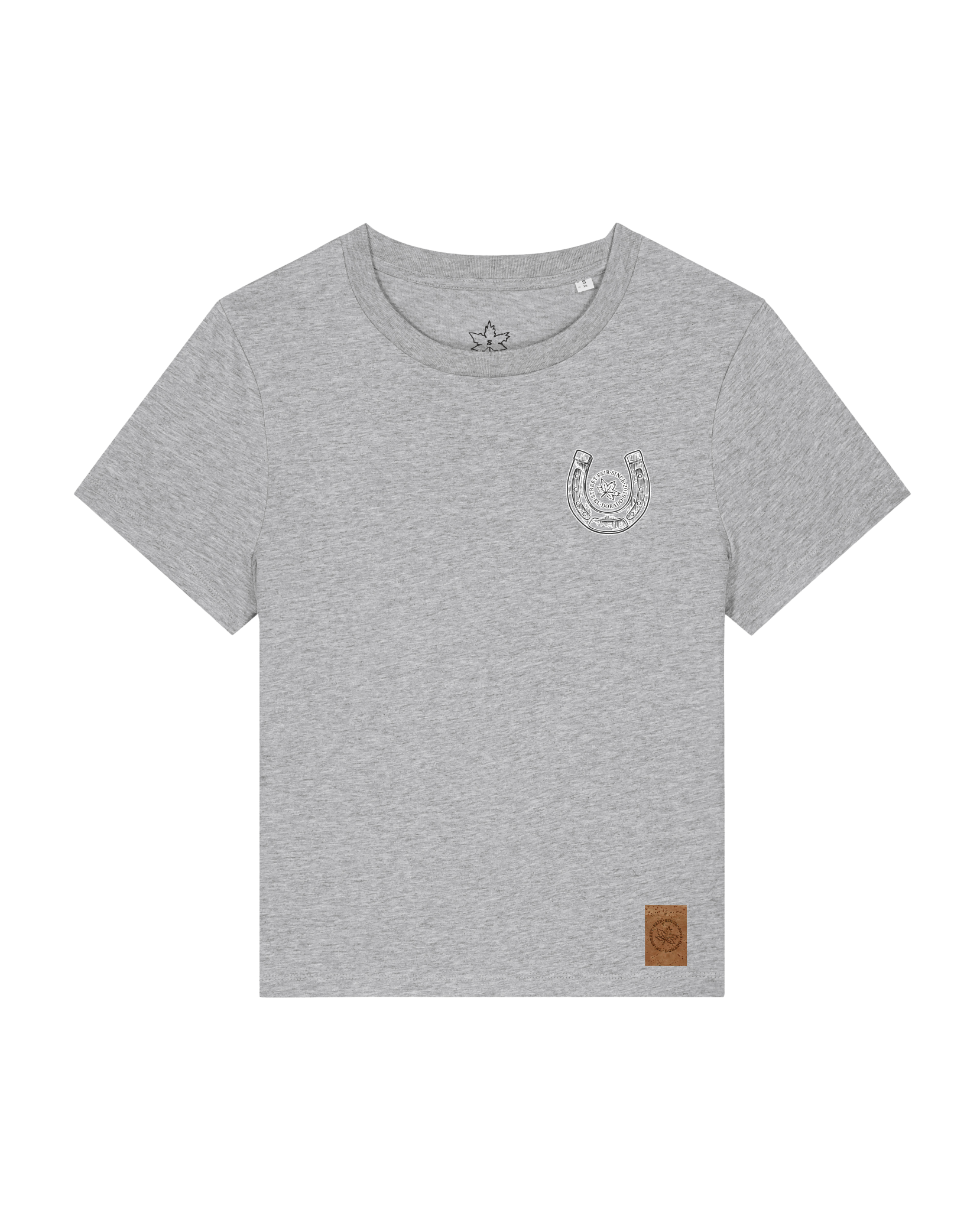 bio-female-medium fit-tshirt-pferd (backprint)-sttw172-mausgrau-front
