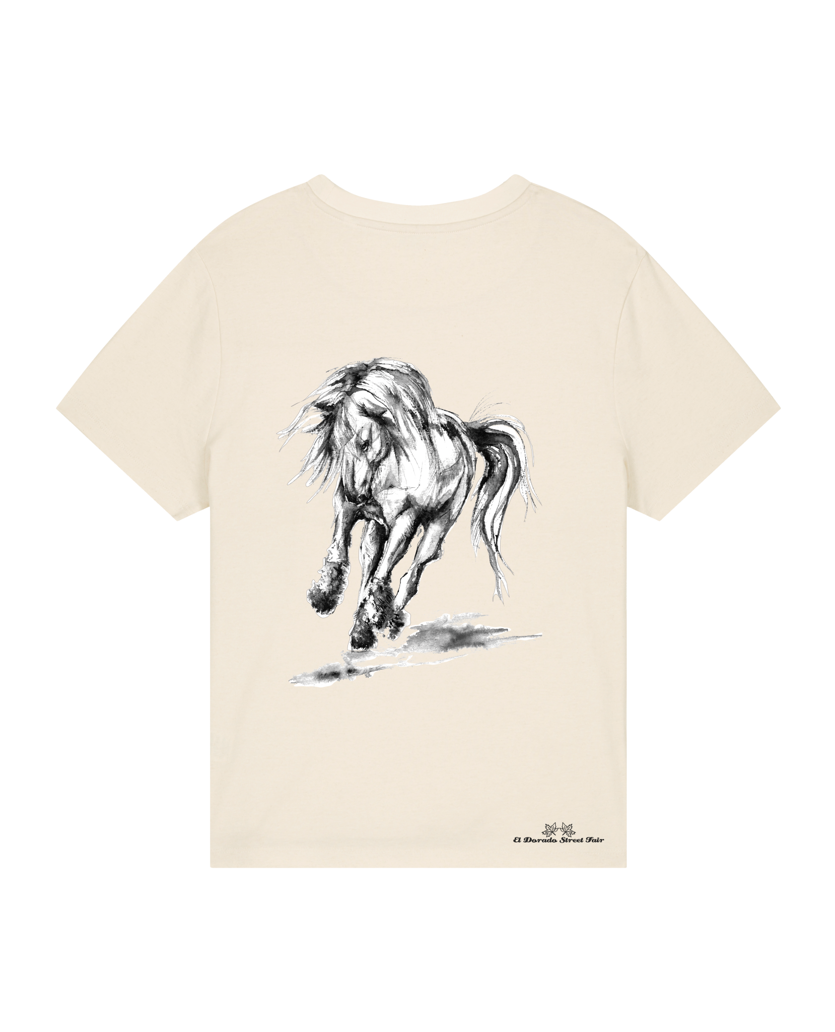 Bio Damen Medium Fit T-Shirt Pferd (Backprint)