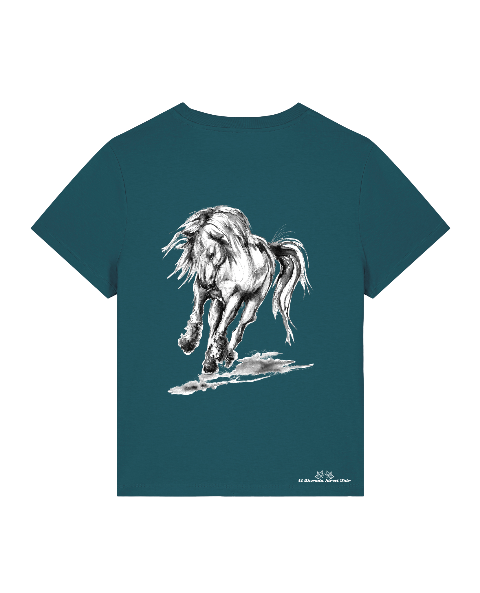 Bio Damen Medium Fit T-Shirt Pferd (Backprint)
