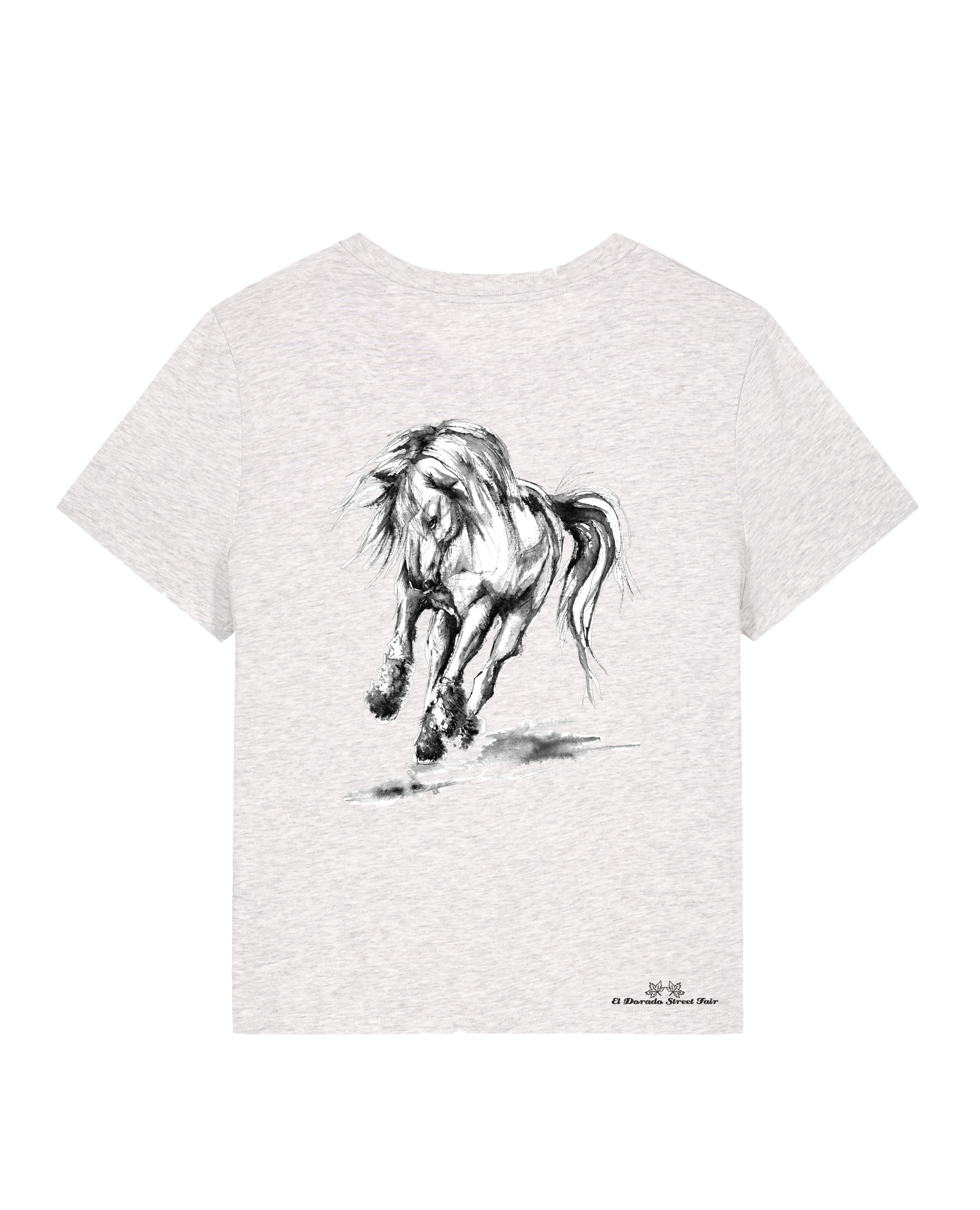 Bio Damen Medium Fit T-Shirt Pferd (Backprint)