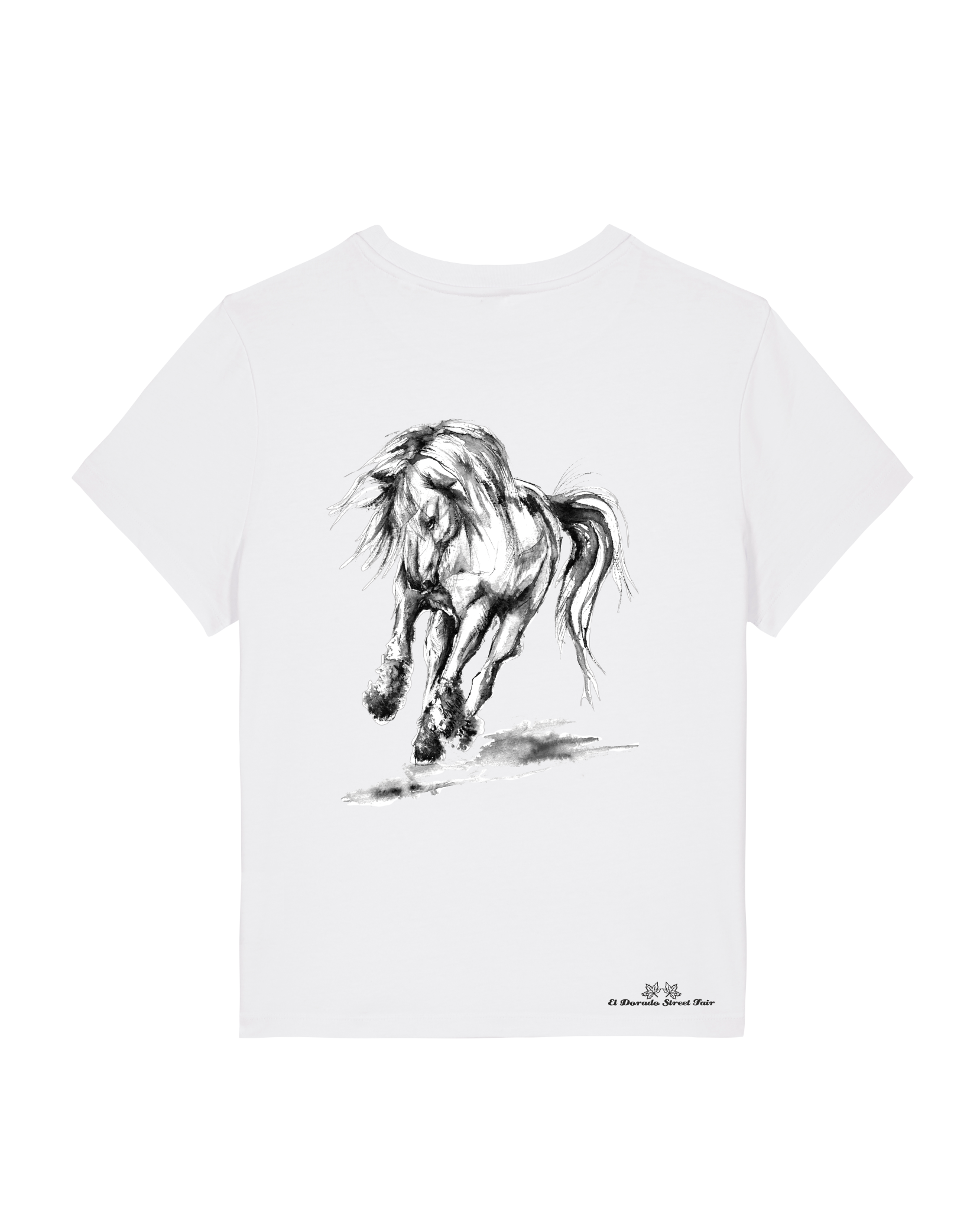 Bio Damen Medium Fit T-Shirt Pferd (Backprint)