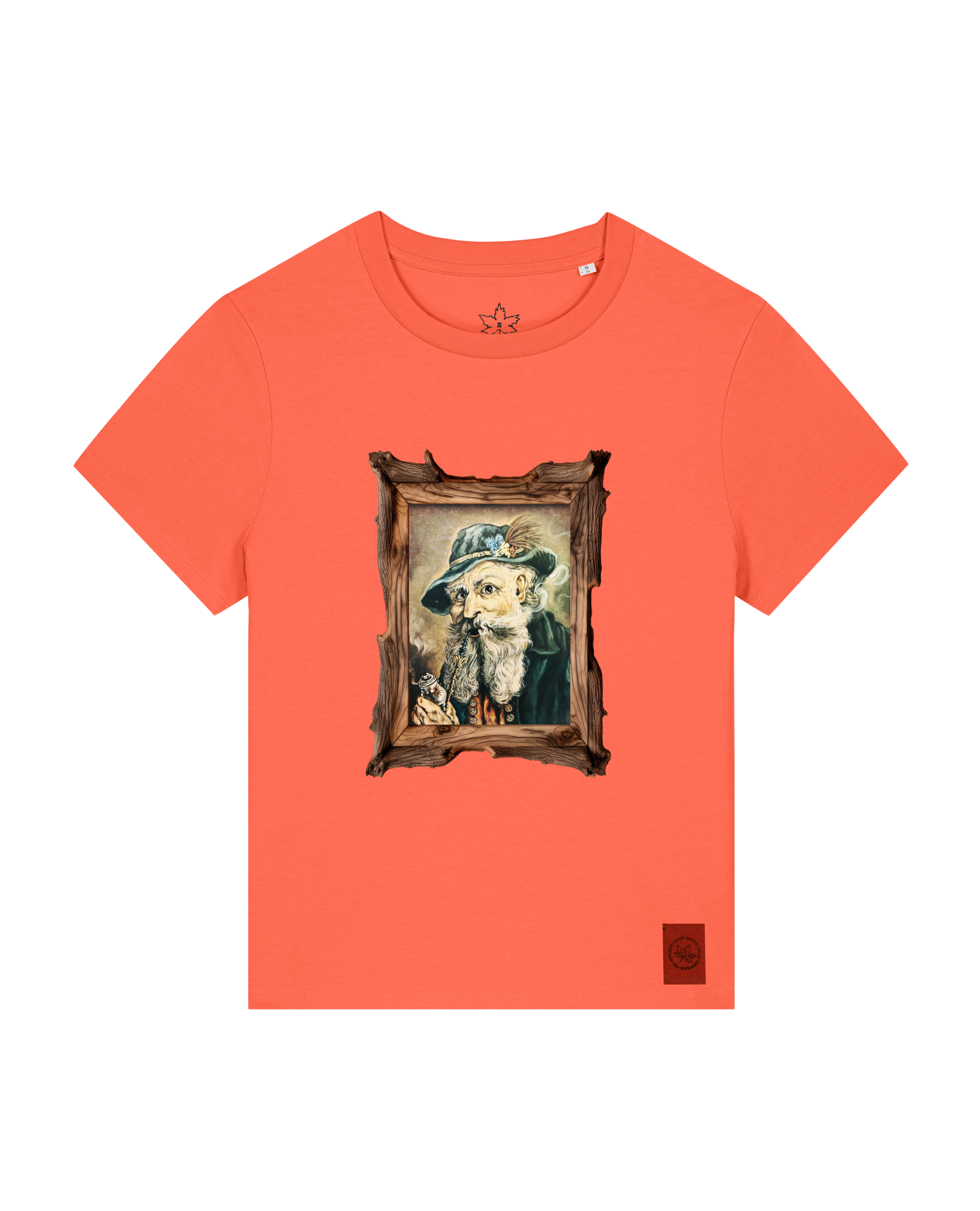 bio-female-medium fit-tshirt-räuchermann-sttw172-mandarine-front