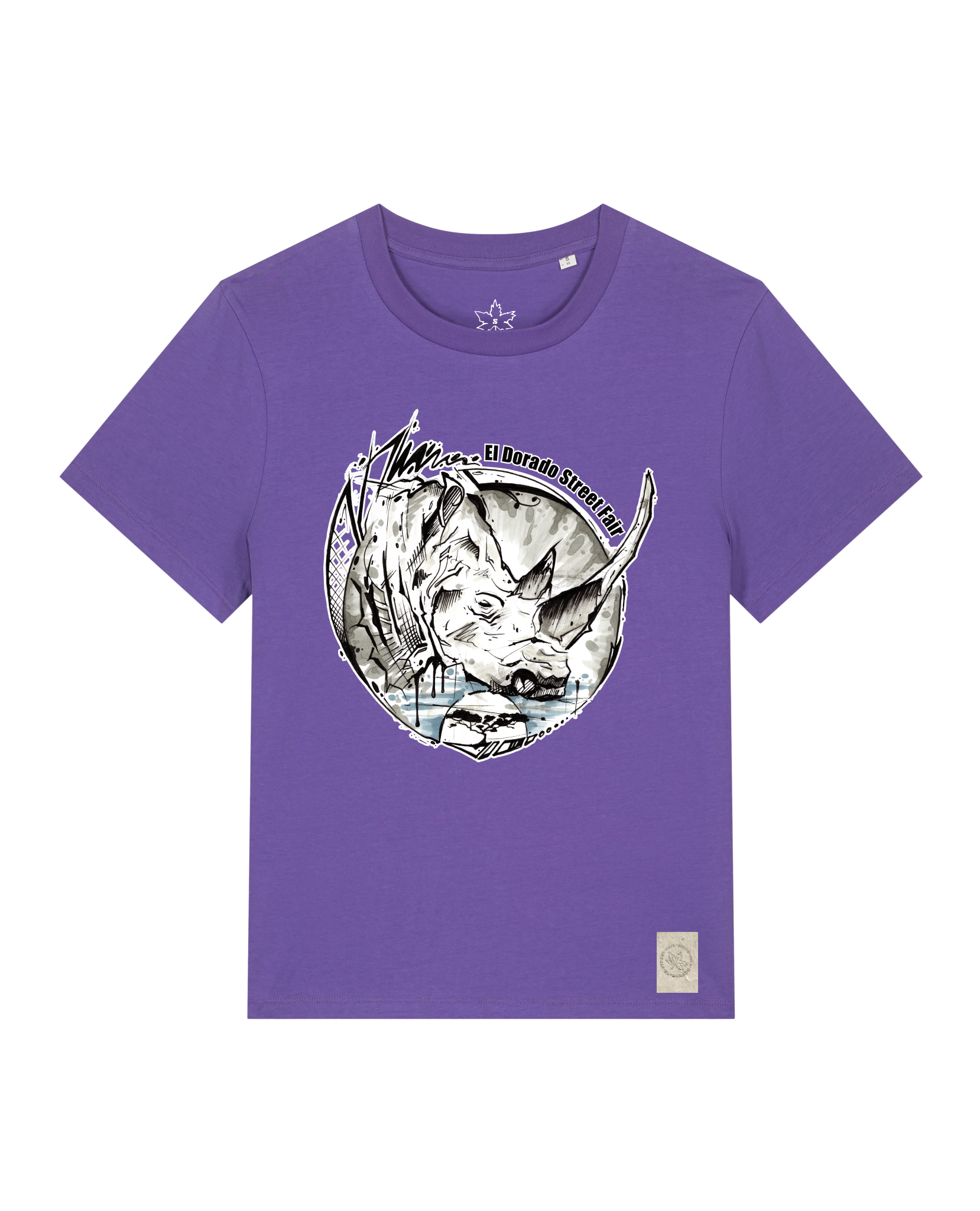 bio-female-medium fit-tshirt-rhinocchio-sttw172-blaukraut-front