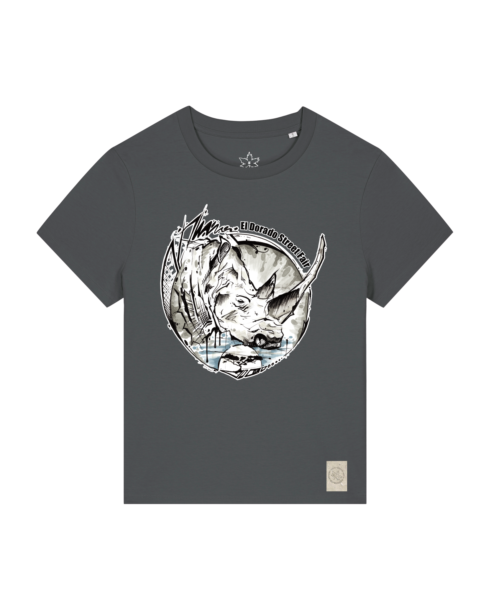 bio-female-medium fit-tshirt-rhinocchio-sttw172-eisen-front