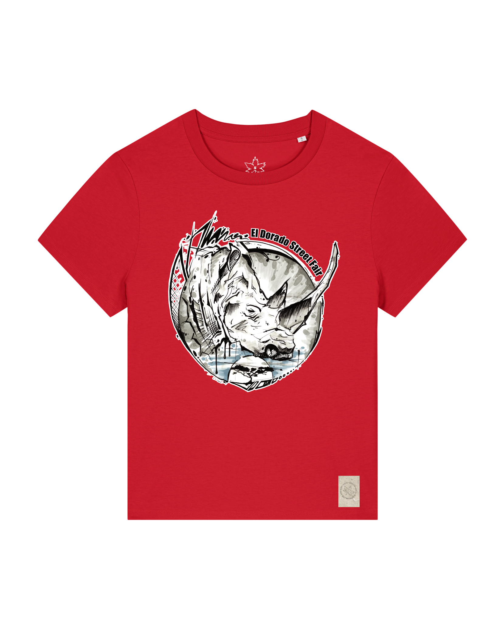 bio-female-medium fit-tshirt-rhinocchio-sttw172-erdbeere-front