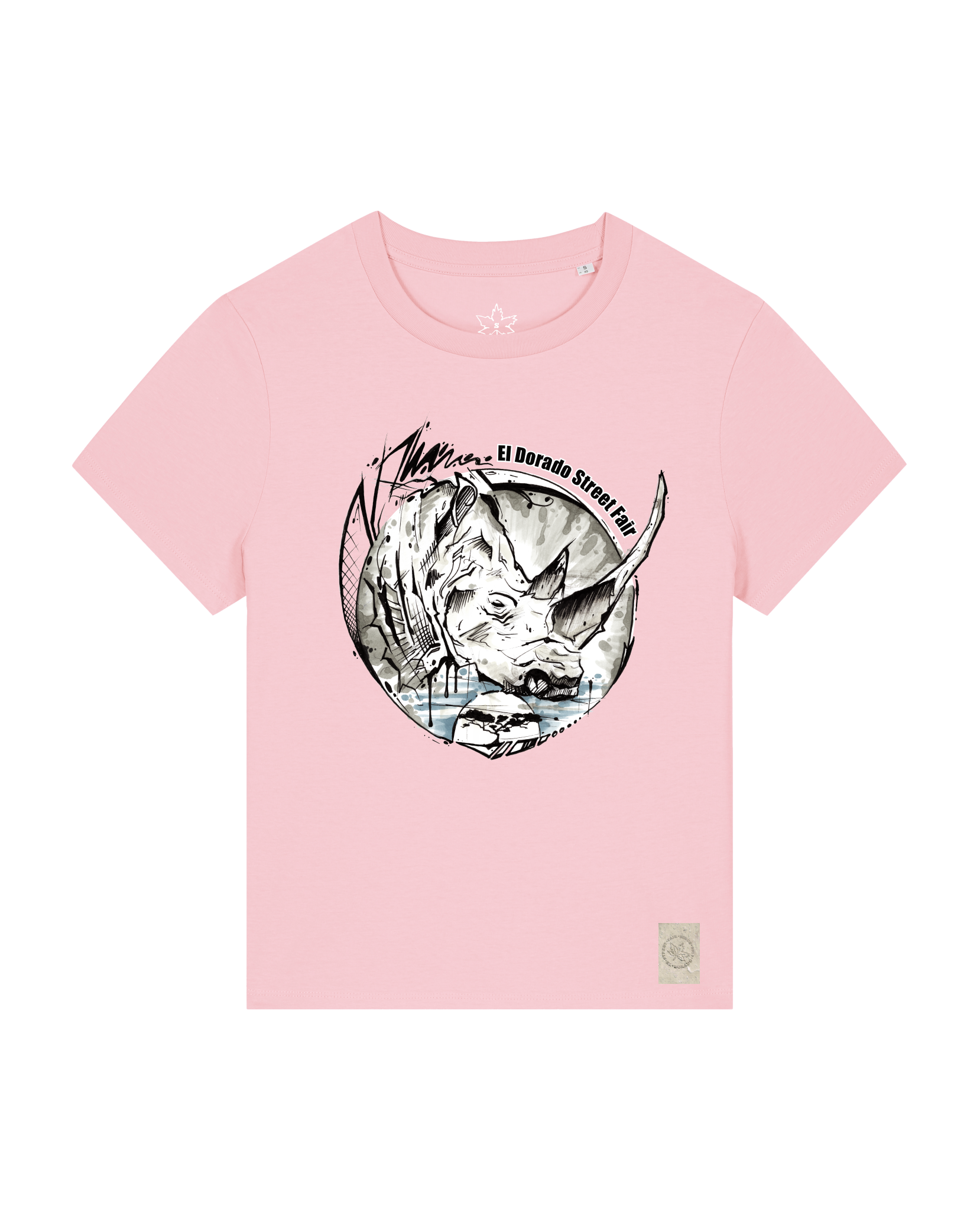 bio-female-medium fit-tshirt-rhinocchio-sttw172-flamingo-front