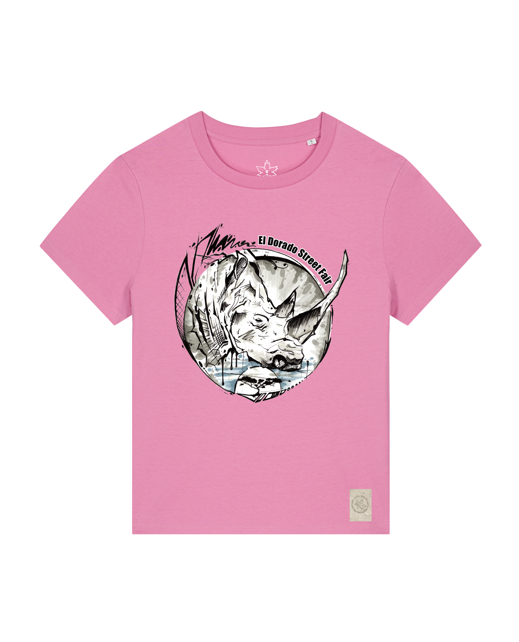 bio-female-medium fit-tshirt-rhinocchio-sttw172-kaugummi-front
