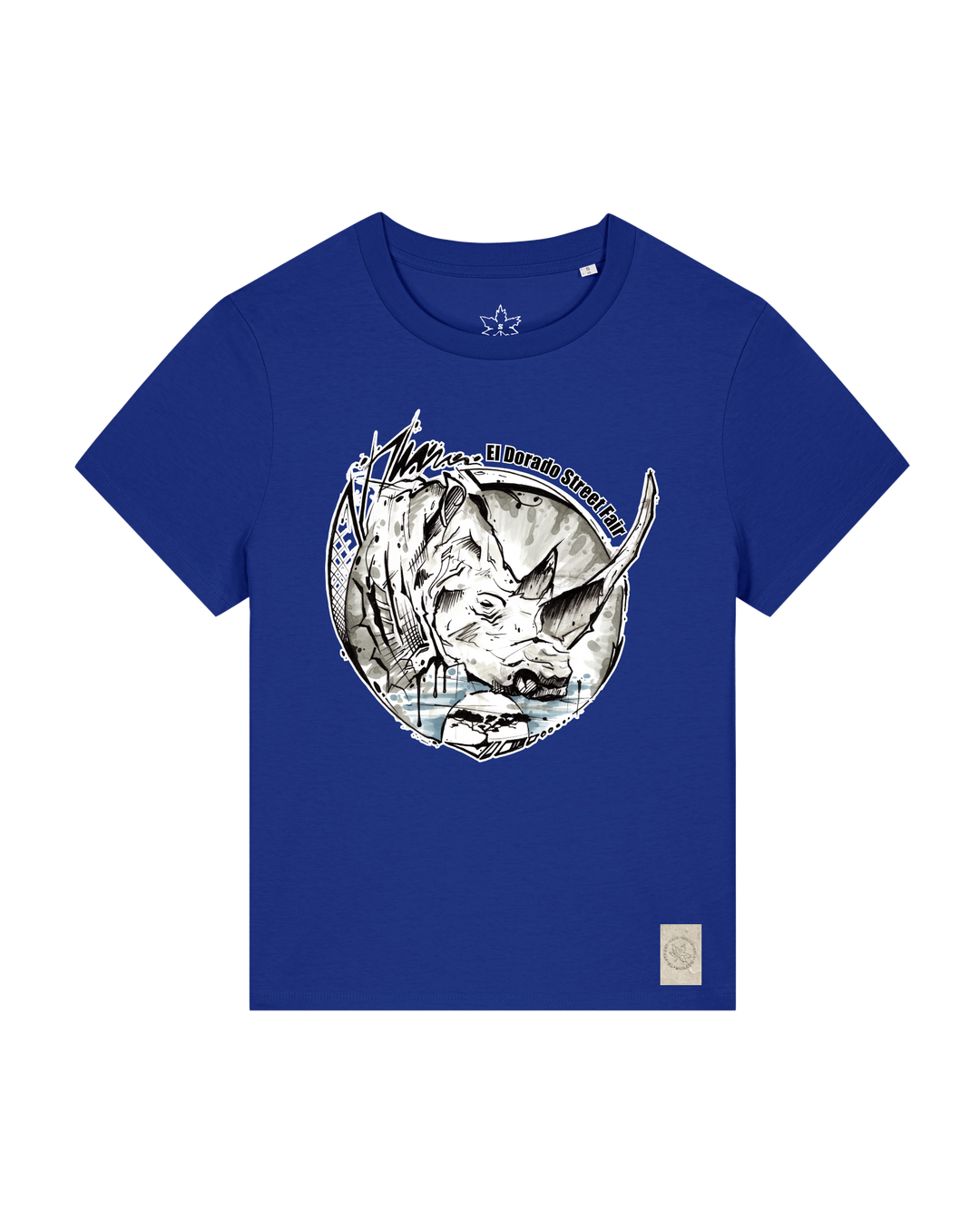 bio-female-medium fit-tshirt-rhinocchio-sttw172-kornblume-front