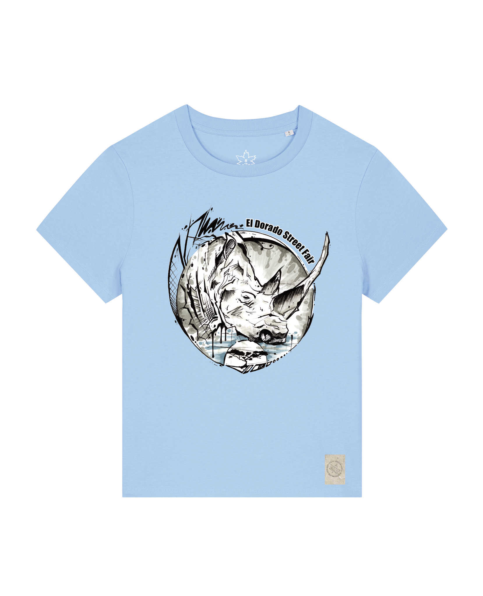 bio-female-medium fit-tshirt-rhinocchio-sttw172-lagune-front